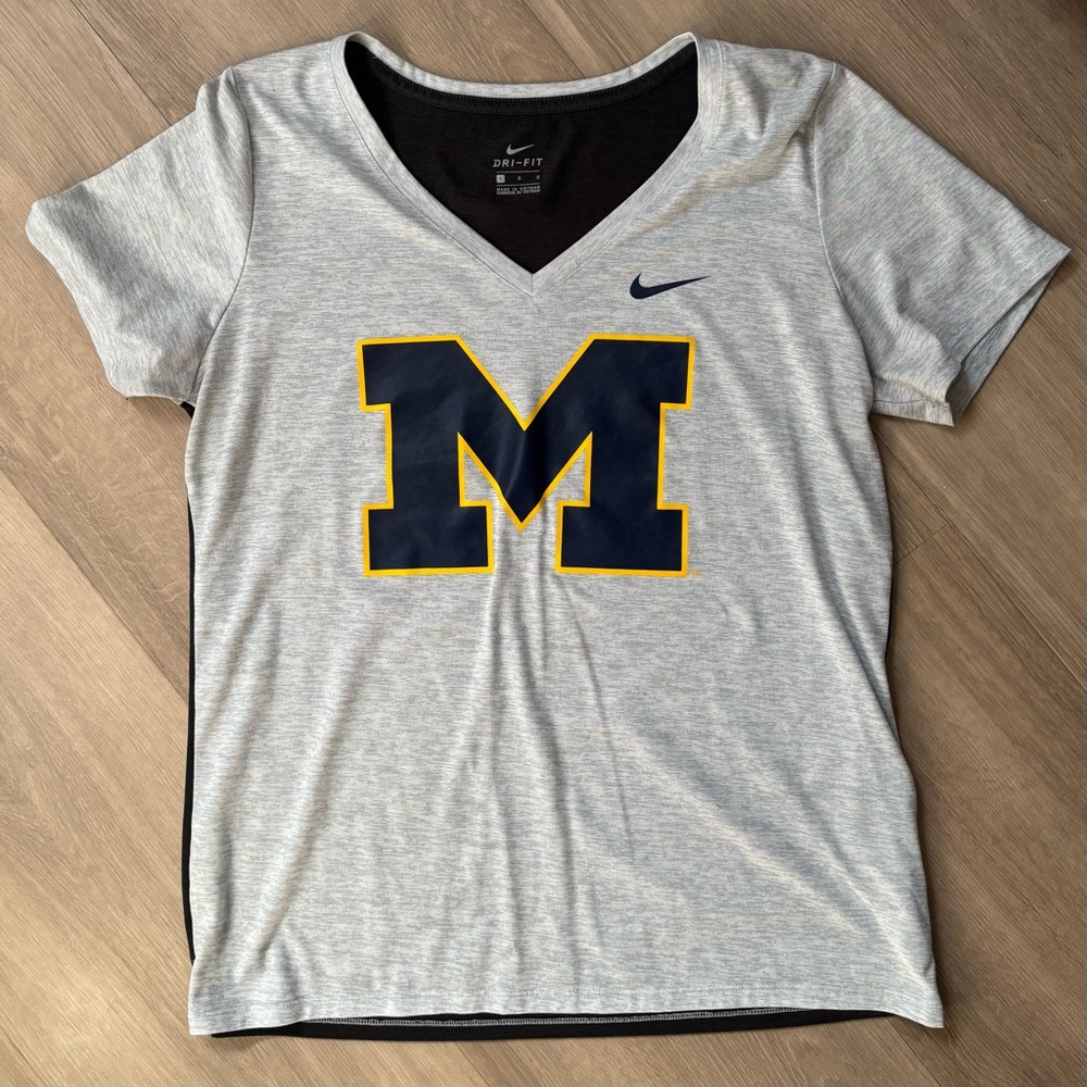 Nike Dri-FIT Gray V-Neck Tee